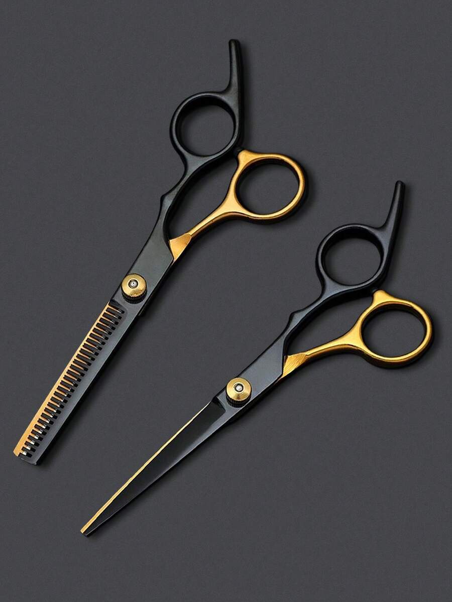 3 pezzi Set professionale di tagliacapelli e rifinitore - Set di tagliacapelli in acciaio inossidabile nero e oro con pettine modellante, design ergonomico di qualità da salone per uso domestico, regalo perfetto per stilisti, appassionati di capelli, viaggiatori, prodotti per parrucchieri, strumenti per parrucchieri, forniture per parrucchieri, barbieri, accessori per parrucchieri, barbieri, attrezzature per parrucchieri