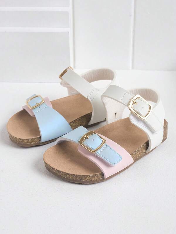 Summer Versatile Kids' PU Leather Woven Soft Breathable Roman Sandals With Ankle Strap, Non-Slip Sole, Lightweight