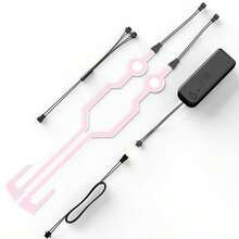 1 Set de Luces para Casco de Motocicleta, Luces de Freno Libres para Casco, Pegatinas de Rayas Iluminadas, Tira de Luz EL para Cascos de Motocicleta