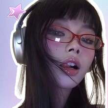 HYCHIC Fashion Fake Glasses Non Prescription  Glasses For Women  Rectangle Office-Siren Y2K Frame - 紅色彩虹花相框 - 查看 1