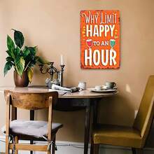 Tin Metal Sign Retro Bar Decor - Why Limit Happy Hour Martini Cocktail Design - Vintage Style Wall Art For Home Bar Man Cave Kitchen Pub - Funny Decorative Bar Tin Sign Wall Decor - Metal Signs For Bars - Multicolor - View 2