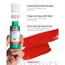 Fantastory Acrylic Paint Set 24 Colors 2oz 60ml Professional Craft Paint Art Supplies Kit For Adults Canvas Fabric Rock Glass Stone Ceramic Model Wood Painting With 12 Brushes