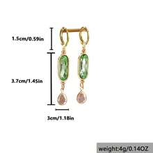 Luxury Geometric Pendant Earrings For Women, Synthetic Gemstone Inlaid Pendant Necklace, Fashion Jewelry For Party, Daily Wear