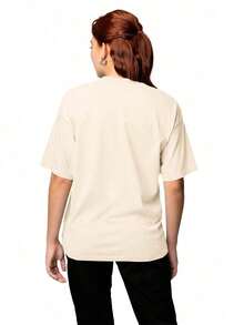 Fashion T-Shirt Streetwear Shirt Plain Premium Summer Winter Oversized T-Shirt Stylish Cotton - Màu Khaki - Xem 6