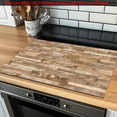 1 pezzo Tappetino per piano cottura in stile legno, tappetino di drenaggio, tappetino per piano di lavoro, tappetino di protezione per piano cottura, tappetino decorativo per piano cottura, tappetino per lavaggio piatti e tappetino termoisolante, resistente al calore, antiscivolo, antigraffio e facile da pulire
