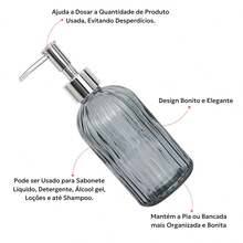 Blue Glass Liquid Dispenser 420ml Bathroom Sink Hygiene Soap Alcohol - Trong suốt - Xem 4