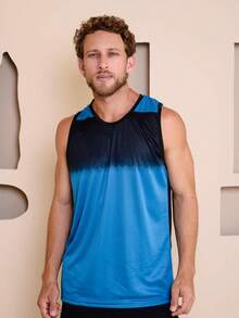 Men's Sublimated Grade Breathable Tank Top For Workout Gym Simple Summer Regular Fit No Halloween - 青碧色 - 查看 5