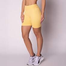SELENE Bermuda Shorts Seamless Selene Ribbed Sport Women's Gym Fitness Basic Original - 淺黃色 - 查看 1