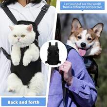 Adjustable Dog Backpack Carrier, Breathable Front Chest Pack Suitable For Hiking, Camping, Travel, Fits Small To Medium Dogs & Cats, 5-9 Lbs, Black