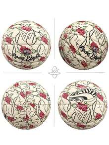 veidoorn 1 pieza Baloncesto de goma de la serie Rosa, talla 7 estándar, para entrenamiento en interiores y exteriores, con absorción de humedad y resistencia al desgaste, regalo perfecto para novia/novio - Mi Hong - Ver 7