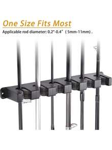 MMSZHL Soporte Horizontal para Cañas de Pescar, Estante de Almacenamiento Negro para 6 Cañas con Protección de Espuma EVA, para Cochera, Barcos y Actividades de Pesca - Negro - Ver 10