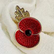 Abzeichen zum Gedenktag in Großbritannien, rote Emaille Mohnblumen Kranz Brosche, Schul- und Bürozubehör, Hemden, Jacken, Schmuck, Halloween Kleidung, Anstecker, lustige und süße Geschenke für Lehrer, Halloween Accessoires, Lehrertags Kostümzubehör, Taschenanhänger