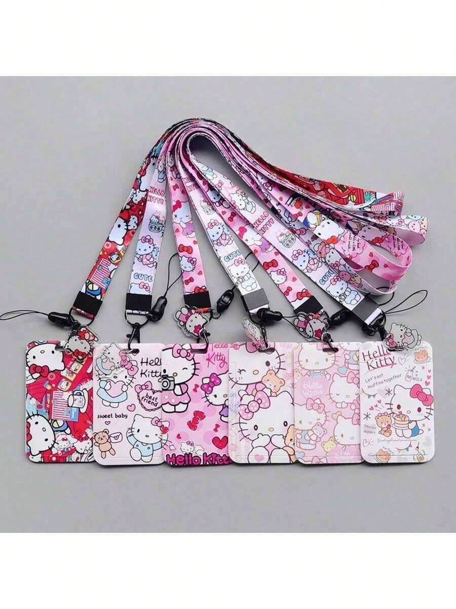 1 قطعة، سلسلة معصم + حامل بطاقة [معتمد] مشبك صورة هيلو كيتي للحرم الجامعي، بطاقة طالب للوجبات، حبل منسوج لبطاقة الحافلة، علبة تخزين مفتاح سلسلة، غطاء واقي كرتوني للطالب، مجموعة بطاقة هوية للعمل والحافلة والمترو، بطاقة تمرير، قلادة سلسلة معصم طويلة شفافة للأزواج - متعدد الألوان - مشاهدة 1