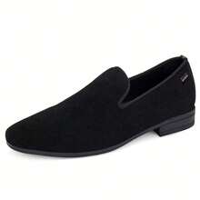 Mens Velvet Loafers  Dress Shoes Fashion Style Driving Shoes Classic Tuxedo Shoes Casual Oxford Shoes - 黑色 - 查看 2