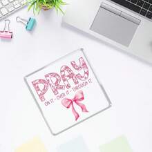 Pink Room Decor, Inspirational Christian Gifts For Women, Pink Floral Bow Dorm Bathroom Decoration, Office Decor For Women, Acrylic Office Desk Accessories Wall Art Sign-Pray Through It - 1pc - View 5