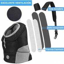 Mochila Frontal para Cachorros, transportador Frontal para Perros con diseo Transpirable de Cabeza y Hombro Acolchado para Senderismo al Aire Libre Rosa, Small - negro + Grande - Ver 7