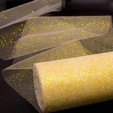 1 قطعة - لفة قماش شفاف لامع باللون الذهبي، 5.90 بوصة * 29.52 قدم شريط معدني لامع، شبكة بريق للتوتو البالية، تغليف الهدايا، الفيونكات، الزفاف، ديكور الحفلات، عيد الميلاد، عيد الحب، ديكورات رأس السنة (بدون بكرة)