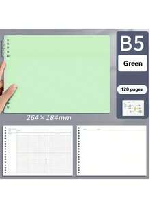 120 pages Cahier à couverture rigide B5 à feuilles mobiles - Design minimaliste, agenda journalier et hebdomadaire, langue anglaise, reliure spirale, surface mate, convient pour les fournitures scolaires et de bureau, cahier étudiant - B5 - Voir 16