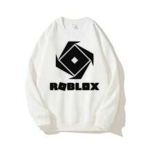 RobloxS-1  Pullover Sweatshirts Unisex Long Sleeve O-Neck Casual Top Sweatshirt Men & Women Graphic Sweatshirts Printed Funny Sweatshirts Spring Autumn And Winter Streetwear Clothes For Male & Female - 白色 - 查看 1