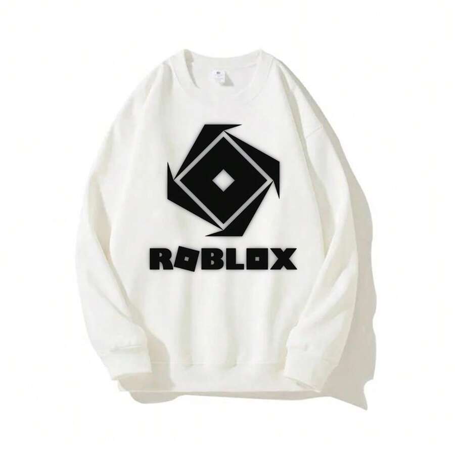 RobloxS-1 Pullover Sweatshirts Unisex Long Sleeve O-Neck Casual Top Sweatshirt Men & Women Graphic Sweatshirts Printed Funny Sweatshirts Spring Autumn And Winter Streetwear Clothes For Male & Female - 白色 - 查看 1