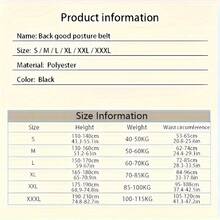 Unisex Back Support Brace - Adjustable, Shoulder Shaping, Worn On Shoulders, Does Not Cover Arms, Sleeveless - Black - View 10