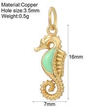 1pc Enamel Seahorse Copper Pendant, Personalized , Handmade DIY Necklace, Bracelet, Phone Charm Pendant, Suitable For Thanksgiving Wear Or Gift - Yellow Gold - View 11