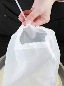 Nylon Drawstring Filter Bags, Fabric Filter Mesh Bag, Drawstring Nylon Filter Cloth Bag, Modern White Multifunctional Kitchen Mesh Bag - Very Suitable For Making Soy Milk And Cooking, Yogurt Strainer, Durable And Reusable Kitchen Strainer, And Holiday Supplies For Festivals Such As Halloween, Christmas, And New Year