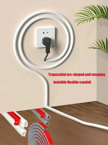 Capac pentru cabluri și sârmă, conductă flexibilă invizibilă autoadezivă anti-păsare, montată la suprafață