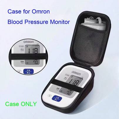 Omron Oberarm Blutdruckmessgerät Aufbewahrungstasche, tragbare Nylon Tragetasche mit großer Kapazität (komplett schwarz), Medizintasche, Medizinorganizer, Medizinaufbewahrungstasche für Reisen, Outdoor-Reiseaccessoires, Erste-Hilfe-Tasche