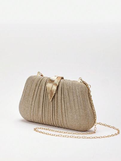 The Perfect Gift: Sparkly Feather Clutch | Elegant Textured Evening Bag For Women | Wedding, Anniversary, Birthday Gift