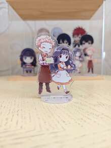 La flor fragante florece con dignidad Figura de personaje de anime en pose sentada en el escritorio de la escuela, de 10 cm de acrílico, coleccionable lindo, tema de panadería, decoración de aula, regalo perfecto para fans del anime