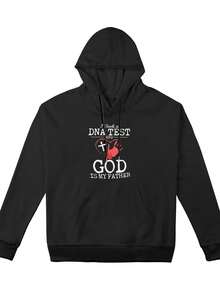 Sudadera con Capucha para Hombre con Estampado de Corazón y Cruz "Padre Dios" - Con Bolsillo, Manga Larga, Corte Holgado, Casual, Ropa de Otoño Invierno, Regalo Perfecto para Él - Negro - Ver 4