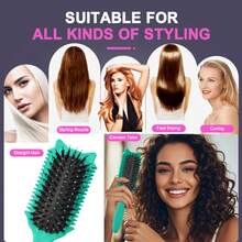 2PCS Professional Curl Defining Brush For Coils, Waves & Curly Hair - Reduce Frizz & Breakage, Add Volume & Shine | Ergonomic All Hair Types Brush - màu xanh lá - Xem 9