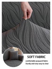 1 Stück Plüsch Jacquard einfarbige Sofabezug für alle Jahreszeiten, Stil rutschfest, schmutzabweisend, haustierfreundlich, Komplettbezug für 1/2/3-Sitzer Sofa