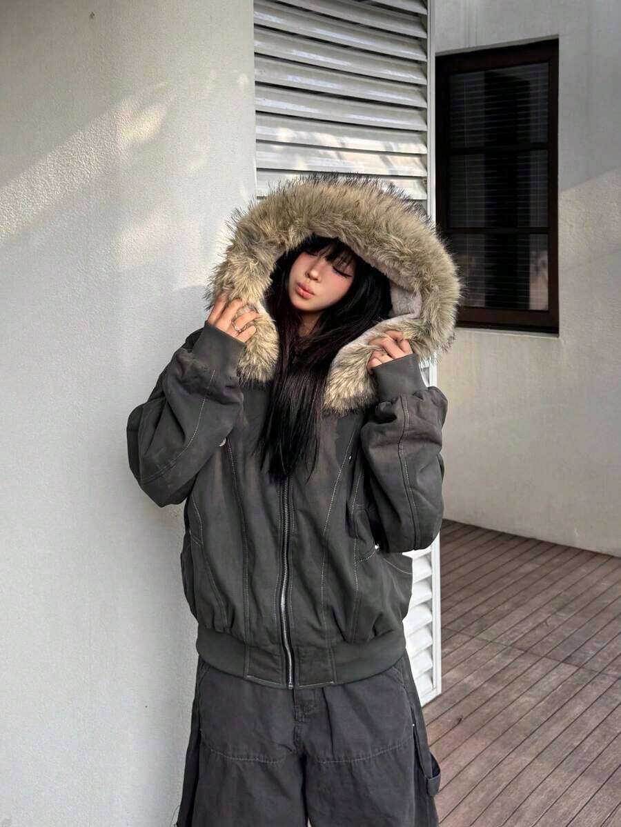 Women Coats - Grey - View 1