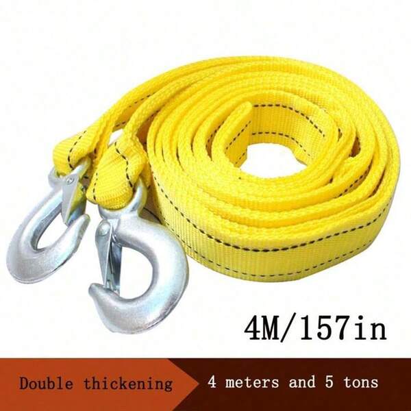3m/4m High-Strength Luminous Tow Rope, Heavy Duty Cast Hook Lock, Car Emergency Towing Strap For Self-Driving