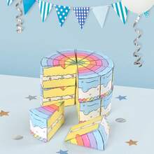 10/20 Piezas Cajas de regalo con forma de pastel de cumpleaños Cajas de papel triangulares para pasteles Contenedores con cinta Cajas de fiesta de color rosa y azul de dibujos animados para decoración de mesa, regalos de boda, baby shower y fiestas de cumpleaños - Multicolor - Ver 4