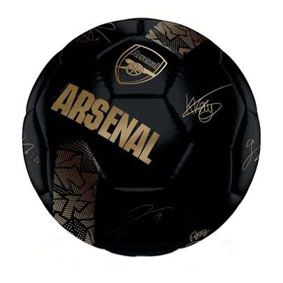 Arsenal FC Phantom Signature Football (Black/Gold) - 100% Mixed - (RD3920)