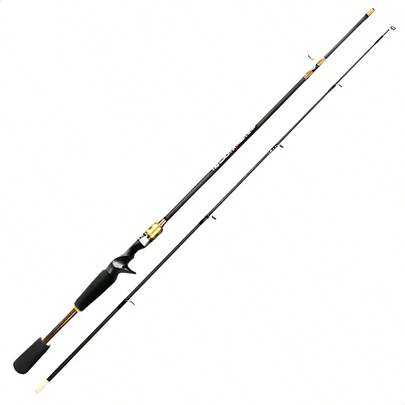 Vara de Pesca p/ Carretilha Carbono 1.65m 20lbs 2 Partes c/ Capa