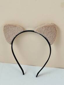 1/2/3/4 件女孩新款可爱毛茸茸猫耳朵头带，短毛绒时尚发箍，毛茸茸的黑白豹耳朵角色扮演发带发饰，适合派对礼物和日常使用 - 彩色 - 查看 20