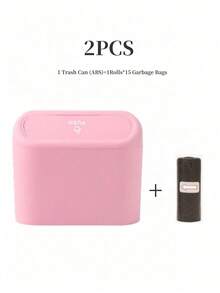 Car Trash Can With Lid, Mini Auto Dustbin Garbage Organizer Optional 2 Hooks And 3 Rolls Trash Bags Combo, Automotive Garbage Container Bin For Vehicle, Home, Office(1pc, 2pcs , 3pcs, 6pcs) - Style a - View 20