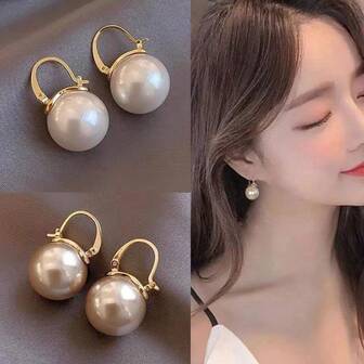 Fashionable Faux Pearl Earrings, Unique Design Luxury Earrings For Women