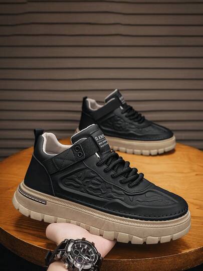 بوت رجالية عالية الكاحل، خريف/شتاء، بوت جلدية سوداء كاجوال متعددة الاستخدامات، بوت كارجو مقاومة للبلى منخفضة القطع، بوت كاجوال عصرية جديدة تناسب الملابس الرسمية، بوت بسحاب معدني مريحة