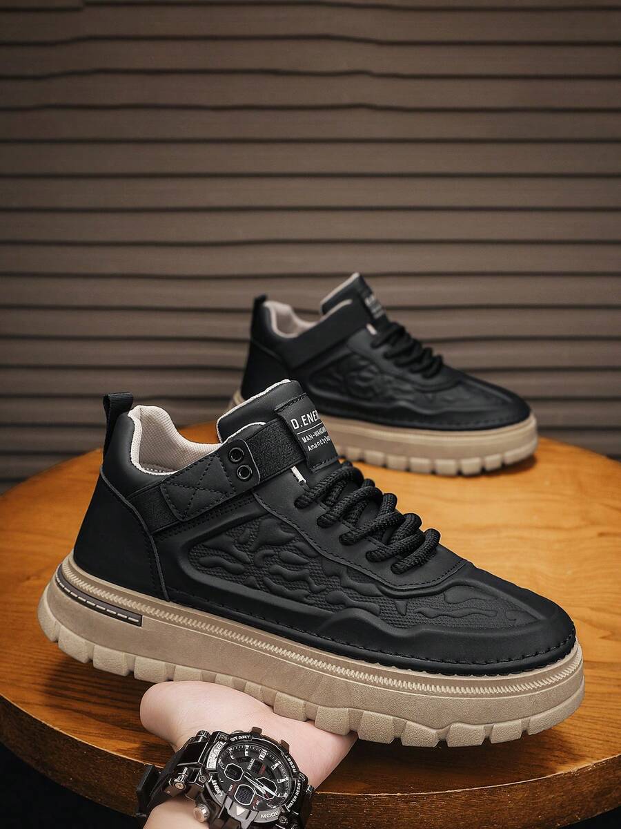 بوت رجالية عالية الكاحل، خريف/شتاء، بوت جلدية سوداء كاجوال متعددة الاستخدامات، بوت كارجو مقاومة للبلى منخفضة القطع، بوت كاجوال عصرية جديدة تناسب الملابس الرسمية، بوت بسحاب معدني مريحة