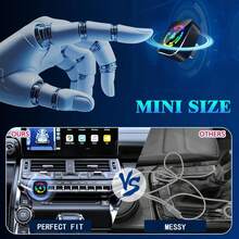 适用于2025款车型的无线CarPlay适配器升级，有线转无线转换，支持Apple CarPlay，迷你USB接口，带Type-C延长线，即插即用，连接稳定，无延迟 - 銀色 - 查看 8