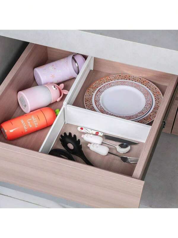 Drawer Partition, Adjustable Drawer Organizer, Expandable 27.5-53 Cm Transparent Expandable Dressing Table Storage Box, Suitable For Clothes, Kitchenware, Tableware Drawer Storage Partition Set, Kitchen Storage Accessories, Kitchen Drawer Partition