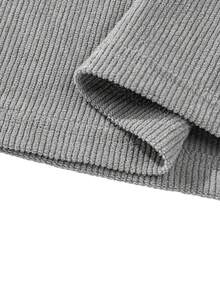 Áo nỉ dài tay nam kiểu retro chất liệu nhung kẻ. - Xám - Xem 9