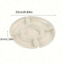 4 格圆形托盘 - 耐用塑料零食、坚果、水果和开胃菜拼盘，适用于派对、婚礼、节日、厨房和餐厅，非常适合圣诞节、万圣节 [4 种颜色可选]