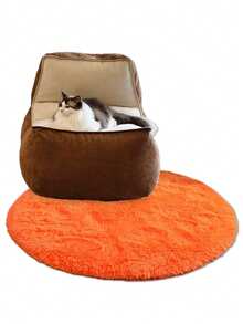 1 buah Karpet Plush Lembut & Nyaman Warna Polos, Cocok Untuk Kamar Tidur, Ruang Tamu, Lemari, Area Rias, Properti Foto, Menciptakan Suasana Nyaman, Warna Krem, Gaya Korea/Jepang, Dekorasi Musiman, Tekstur Lembut, Estetika Musim Gugur, Oranye, Musim Gugur/Musim Dingin, Dekorasi Natal - MultiWarna - View 16