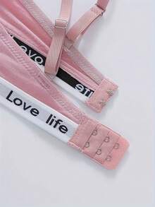 3pcs Bra Push-Up Ringan dengan Bantalan dan Cetakan Huruf, Bra Berkawat untuk Wanita - MultiWarna - View 7